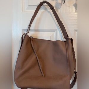 All Saints Neutral Leather Crossbody Bag